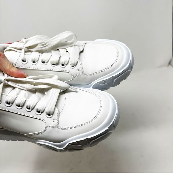 Alexander Mcqueen Court Leather Red Suede Sneakers 39.5 - Picture 12 of 14